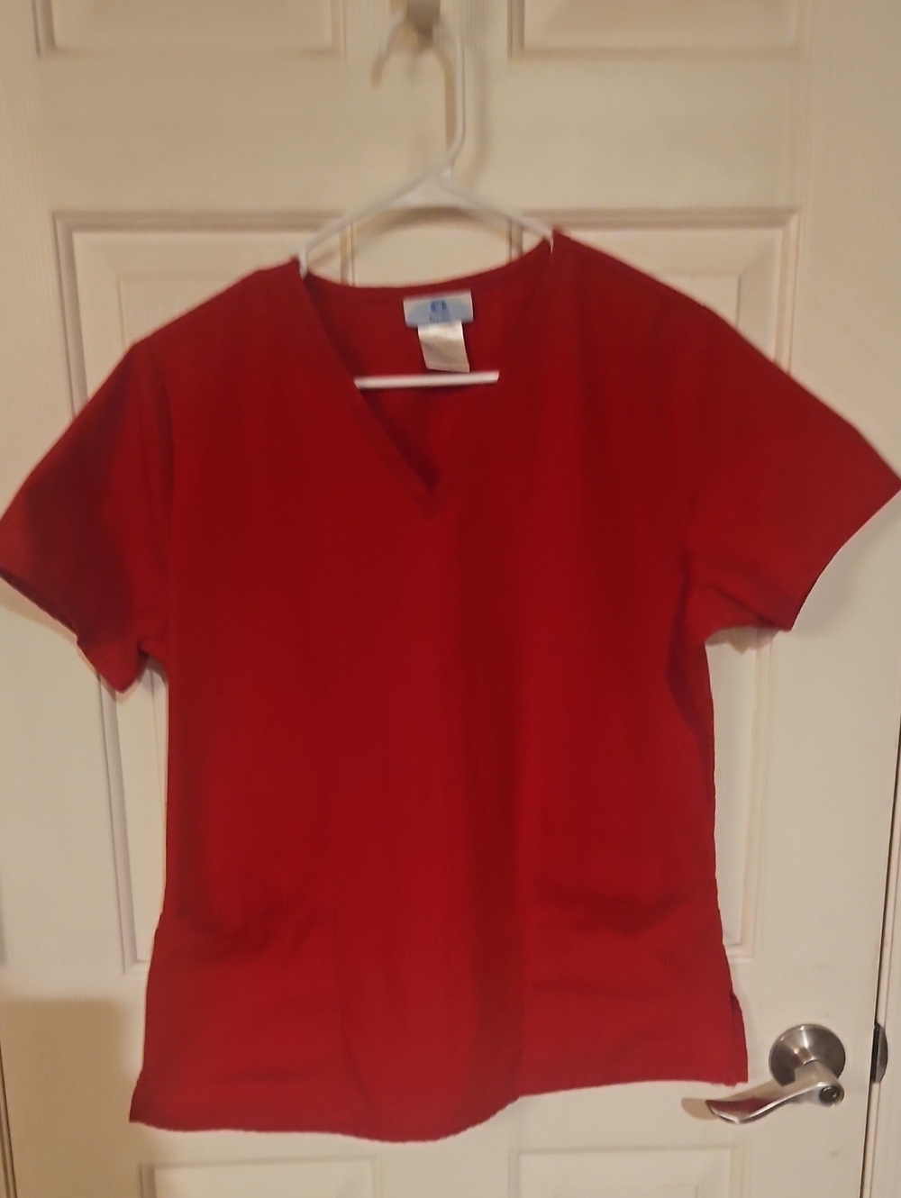 SB Scrubs Red V-Neck Short Sleeve Top